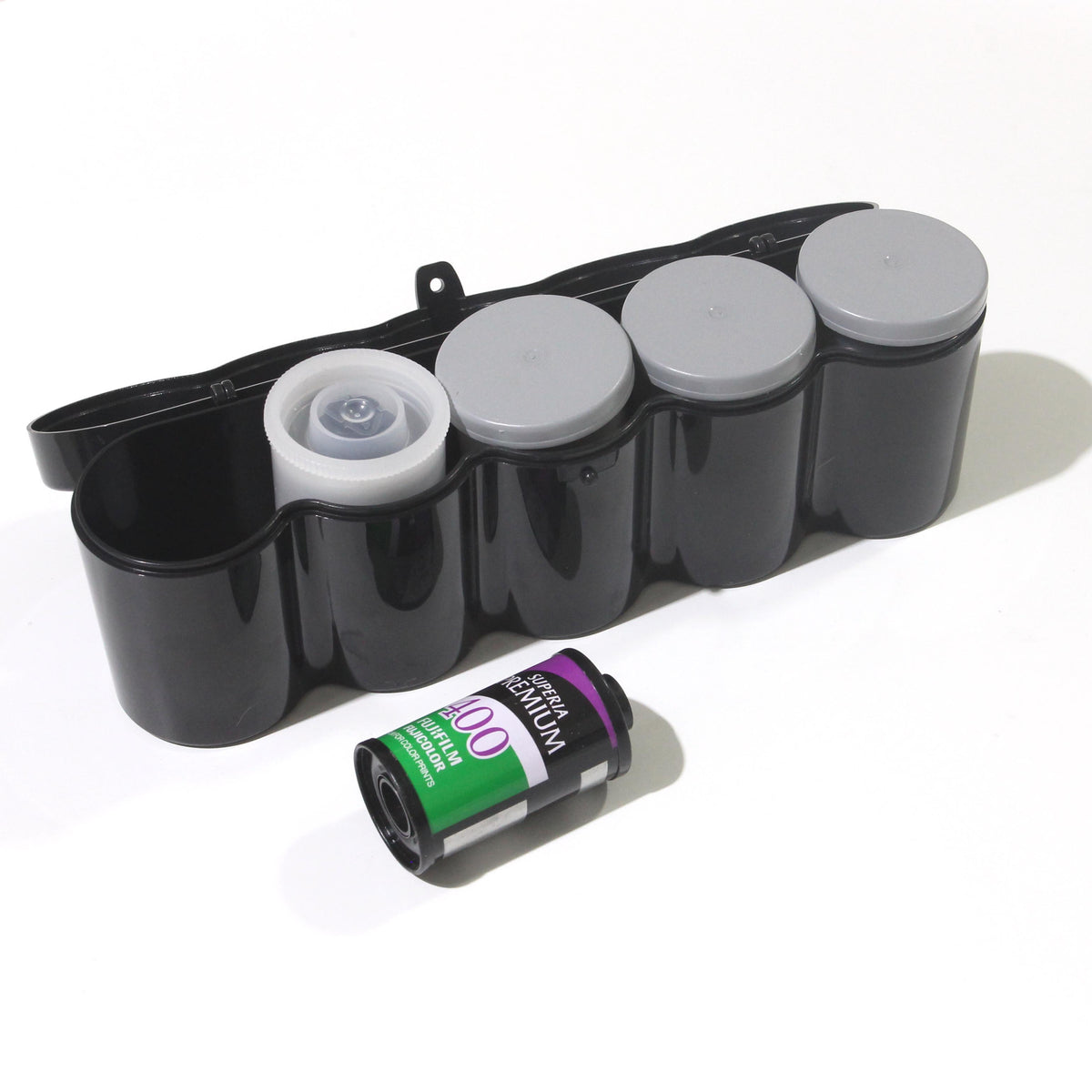 35mm 135 Film Container Storage Box Hard Case Plastic For 5 Rolls B/W Color  Fuji